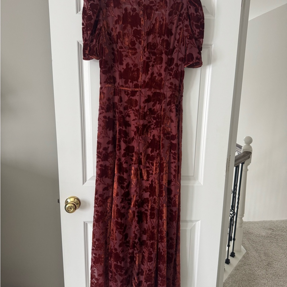 Copper Floral Ralph Velvet Dress - Picture 8 of 8